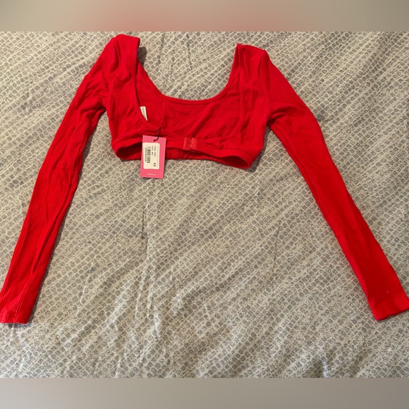 NWT Sydney Ribbed Crop Top - Red - Picture 4 of 5